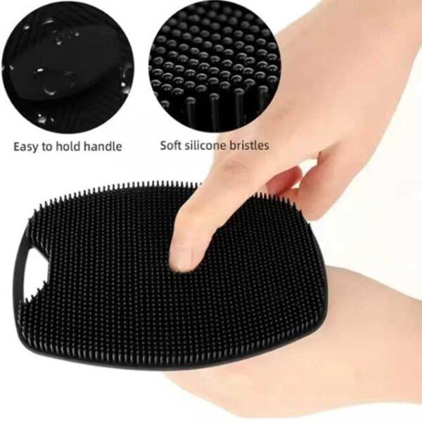 1pc Soft Silicone Exfoliating Brush – Manual Body Cleansing Scrubber for Gentle Massage, Shower Bath Brush for Men