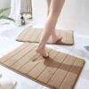 3-Piece Set Bath Mats Non-Slip Memory Foam Bathroom Rugs, Soft & Water Absorbent, Quick-Dry & Machine Washable for Home Floor