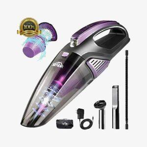 Handheld Cordless Vacuum Cleaner – Car Vacuum with LED Light, Quick Rechargeable 2500mAh, Powerful & Portable for Home and Auto Cleaning