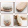 2pcs Baby Comb Set – Soft Wool Baby Hair Brush & Beech Wood Comb for Newborns – Baby Care Massager, Shower Gift & Hair Soothing