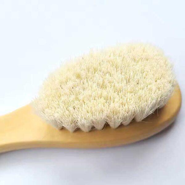 2pcs Baby Comb Set – Soft Wool Baby Hair Brush & Beech Wood Comb for Newborns – Baby Care Massager, Shower Gift & Hair Soothing