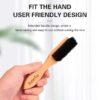 Barbertop Men's Beard Brush with Wooden Handle – Soft Hair Cleaning Brush & Broken Hair Removal Comb for Hairdressing & Neck Duster – Essential Barber Tools