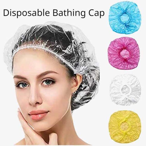 Disposable Shower Cap Covers – Transparent & Waterproof Sauna Accessories, Hair Protection Caps for Bathroom & Home Use