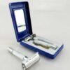 Double Edge Beard Hair Shaver Set – Men's Traditional Classic Razor, Stainless Steel Safety Beard Trimmer with Blades & Box for Precision Shaving