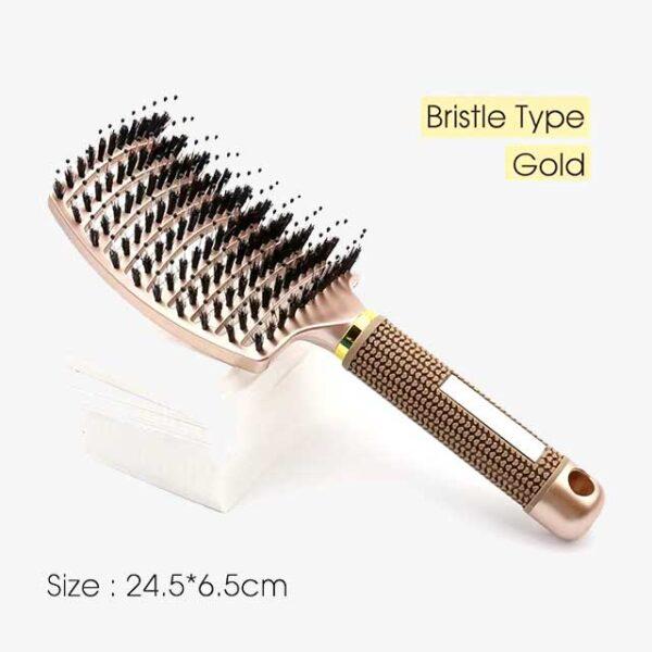Hair Brush Detangling Comb – Bristle & Nylon Wet Brush for Curly Hair, Women’s Massage Comb, Salon Styling Tool