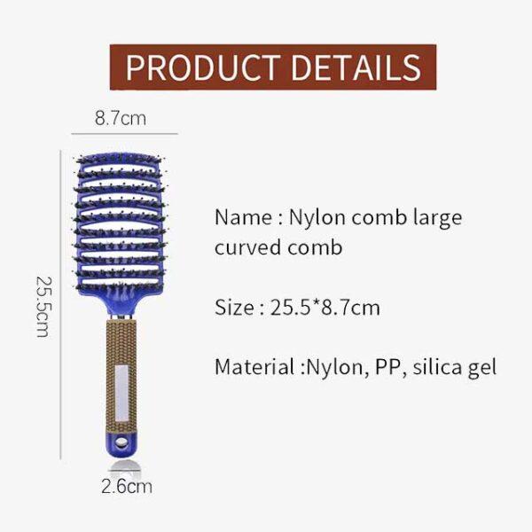 Hair Brush Detangling Comb – Bristle & Nylon Wet Brush for Curly Hair, Women’s Massage Comb, Salon Styling Tool