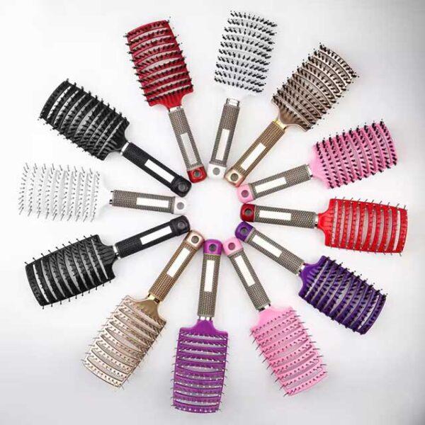 Hair Brush Detangling Comb – Bristle & Nylon Wet Brush for Curly Hair, Women’s Massage Comb, Salon Styling Tool