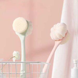 Home Bathroom Bath Brush – Long Handle Soft Fur Back Scrubber for Back Rubbing, No Need to Hang