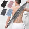 Japanese Rubbing Washcloth Bath Towel – Exfoliating Nylon Back Scrub Brush, Shower Sponge for Body, Bathroom Accessories