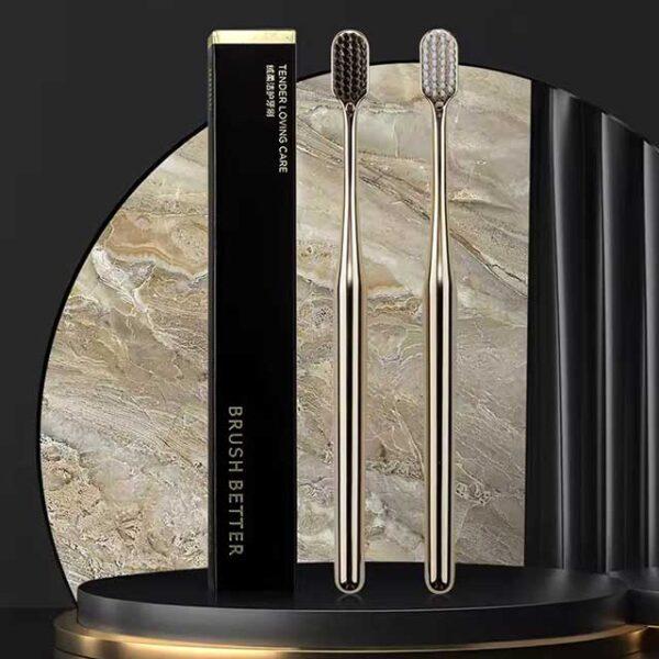 Luxury Soft Toothbrush for Men & Women – Gold & Silver Dental Brushes, Elegant Gentle Adult Toothbrushes, Perfect for Drop Shipping