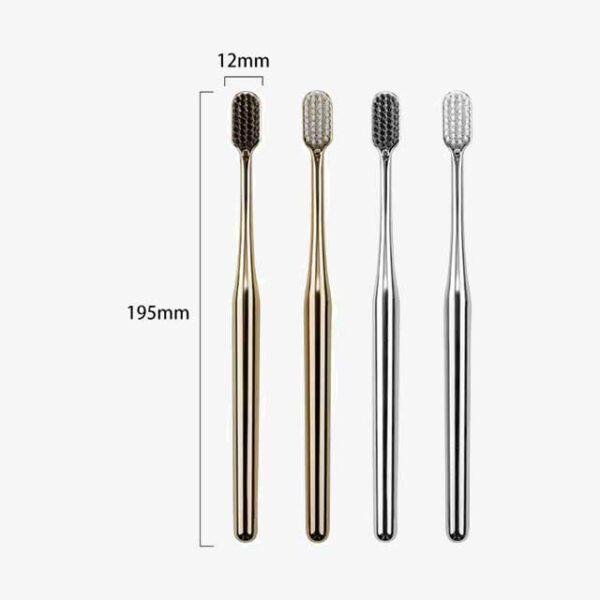 Luxury Soft Toothbrush for Men & Women – Gold & Silver Dental Brushes, Elegant Gentle Adult Toothbrushes, Perfect for Drop Shipping