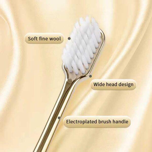 Luxury Soft Toothbrush for Men & Women – Gold & Silver Dental Brushes, Elegant Gentle Adult Toothbrushes, Perfect for Drop Shipping