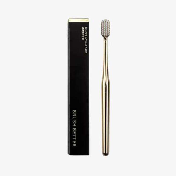 Luxury Soft Toothbrush for Men & Women – Gold & Silver Dental Brushes, Elegant Gentle Adult Toothbrushes, Perfect for Drop Shipping