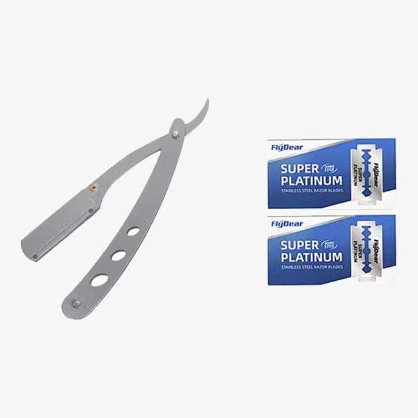 Men's Professional Barber Razor – Straight Edge Stainless Steel Folding Shaver with Blade for Manual Shaving