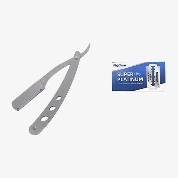 Men's Professional Barber Razor – Straight Edge Stainless Steel Folding Shaver with Blade for Manual Shaving
