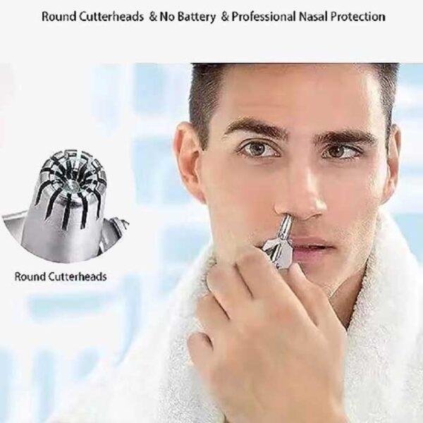Nose Hair Removal Trimmer for Men – Manual Stainless Steel, Portable, Washable Nose Hair Trimmer for Precision Grooming