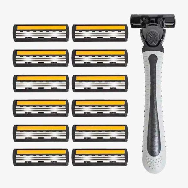 Shaver Brand New Design Men’s Razor – Three-Layer Reusable Razor with Imported Blades & Multi-Tool Head Change System