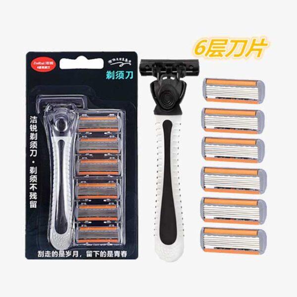 Shaver Brand New Design Men’s Razor – Three-Layer Reusable Razor with Imported Blades & Multi-Tool Head Change System