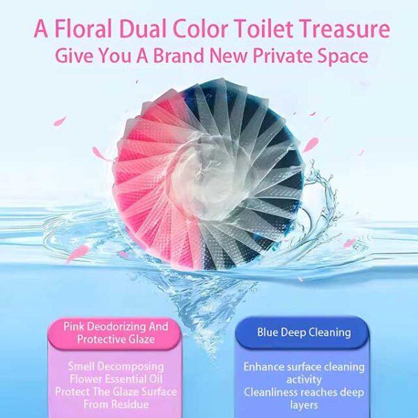 Toilet Bowl Cleaner Tablets – Rose Fragrance Drain & Tank Freshener, Deodorizer, Stain Remover for Bathroom Cleaning