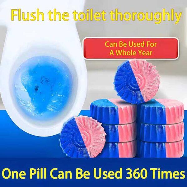 Toilet Bowl Cleaner Tablets – Rose Fragrance Drain & Tank Freshener, Deodorizer, Stain Remover for Bathroom Cleaning