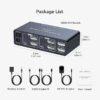 VEDINDUST 2x DisplayPort KVM Switch 2 PCs, 2 Monitors, 4K 120Hz & 8K 60Hz, Aluminium DP 1.4 Dual Monitor Sharing, 4 USB Devices Support (USB-C Does Not Support Video Transfer)
