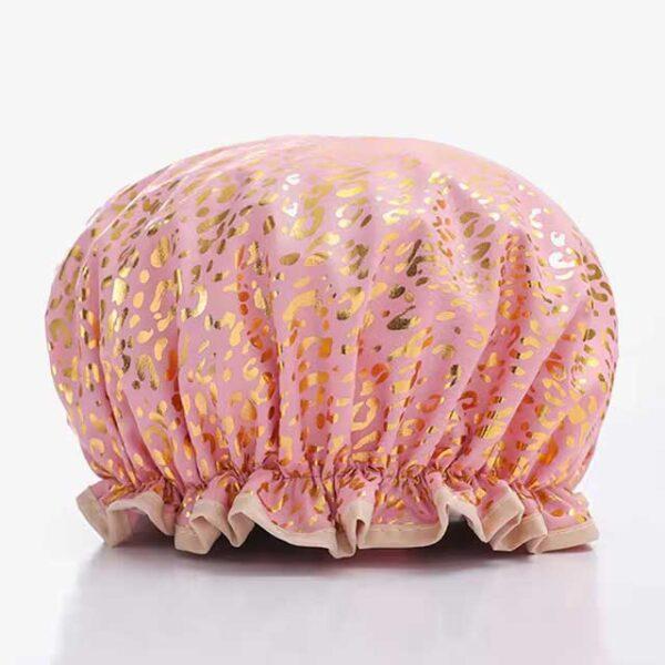 1PC Waterproof Double Layer Shower Cap – Elastic Hair Cover for Women, Kitchen & Bathroom Shampoo Cap, Bathing Hat