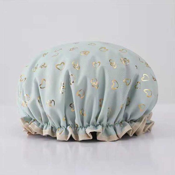 1PC Waterproof Double Layer Shower Cap – Elastic Hair Cover for Women, Kitchen & Bathroom Shampoo Cap, Bathing Hat
