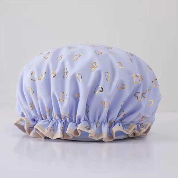 1PC Waterproof Double Layer Shower Cap – Elastic Hair Cover for Women, Kitchen & Bathroom Shampoo Cap, Bathing Hat