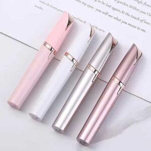 Womens Electric Eyebrow Trimmer & Face Hair Remover - Automatic Eyebrow Shaper, Precision Pencil Shaver for Smooth Skin - Portable Pocket Knife Design