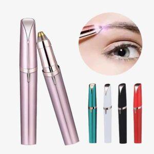 Womens Electric Eyebrow Trimmer & Face Hair Remover - Automatic Eyebrow Shaper, Precision Pencil Shaver for Smooth Skin - Portable Pocket Knife Design