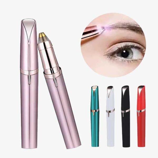 Womens Electric Eyebrow Trimmer & Face Hair Remover - Automatic Eyebrow Shaper, Precision Pencil Shaver for Smooth Skin - Portable Pocket Knife Design