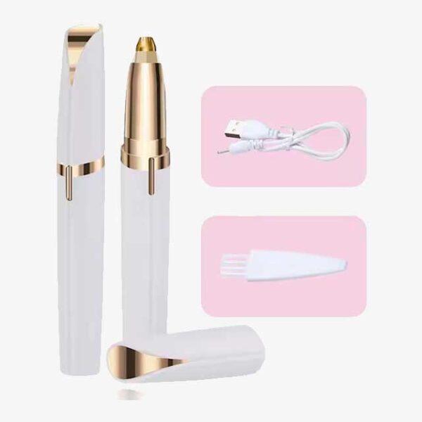 Womens Electric Eyebrow Trimmer & Face Hair Remover - Automatic Eyebrow Shaper, Precision Pencil Shaver for Smooth Skin - Portable Pocket Knife Design