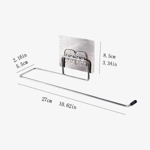 1 Pc Household Bathroom Shelf Towel Rack - Stainless Steel Non-Perforated Wall Hanging Rack for Kitchen, Toilet & Cling Film
