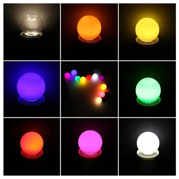 10-Pack LED Colored Bulbs 2W E27 G45 – Vibrant Multi-Color Golf Ball Lights for Home & Party Decor - Image 2