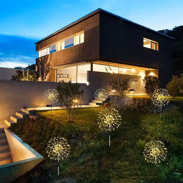 120 LED Solar Firework Lights – Outdoor Garden Decor for Wedding, Birthday, Party & Home Night Display