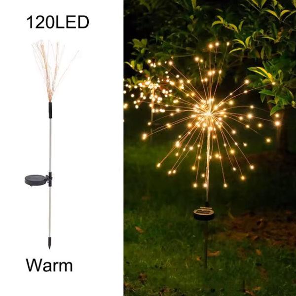 120 LED Solar Firework Lights – Outdoor Garden Decor for Wedding, Birthday, Party & Home Night Display