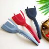 2-in-1 Silicone Grip Spatula Tongs – Flip & Clamp Tool for Eggs, Steak, Pancakes & More