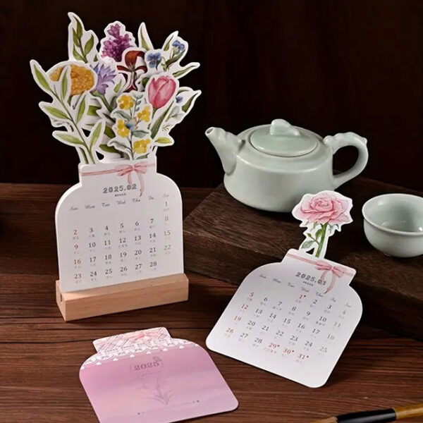 2025 Wooden Frame Desk Calendar