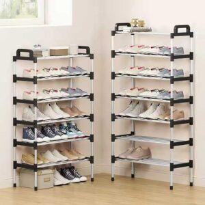 3-7 Tier Simple Shoe Rack – Multi-Layer Dustproof Household Storage Cabinet for Doorstep – Space-Saving Small Shoe Rack Assembly