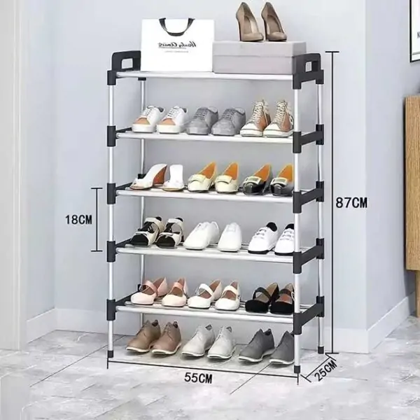 3-7 Tier Simple Shoe Rack – Multi-Layer Dustproof Household Storage Cabinet for Doorstep – Space-Saving Small Shoe Rack Assembly