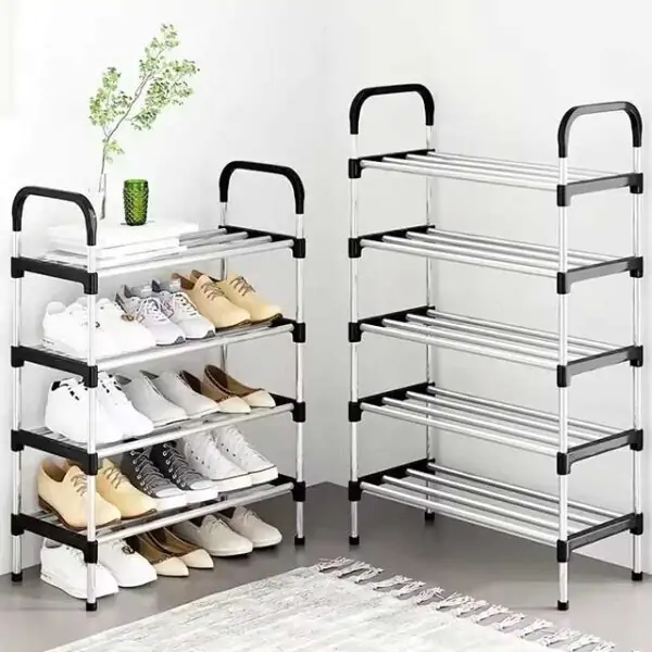 3-7 Tier Simple Shoe Rack – Multi-Layer Dustproof Household Storage Cabinet for Doorstep – Space-Saving Small Shoe Rack Assembly