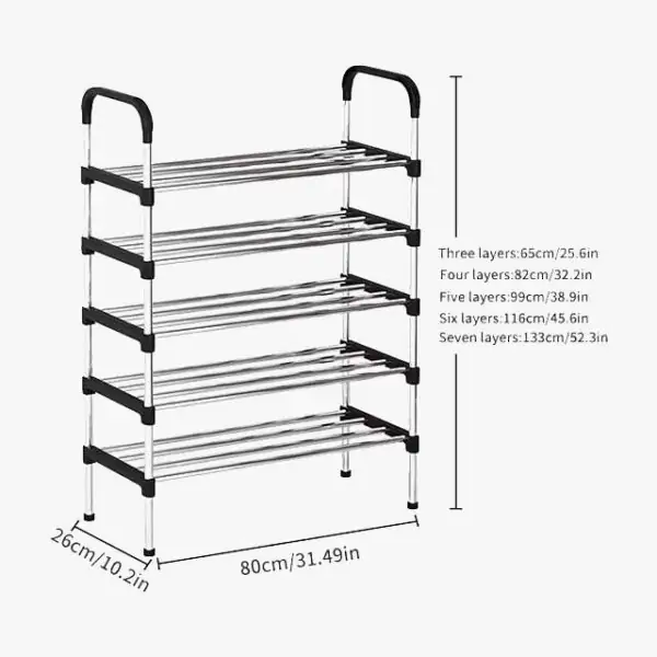 3-7 Tier Simple Shoe Rack – Multi-Layer Dustproof Household Storage Cabinet for Doorstep – Space-Saving Small Shoe Rack Assembly