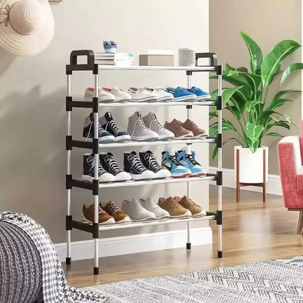 3-7 Tier Simple Shoe Rack – Multi-Layer Dustproof Household Storage Cabinet for Doorstep – Space-Saving Small Shoe Rack Assembly
