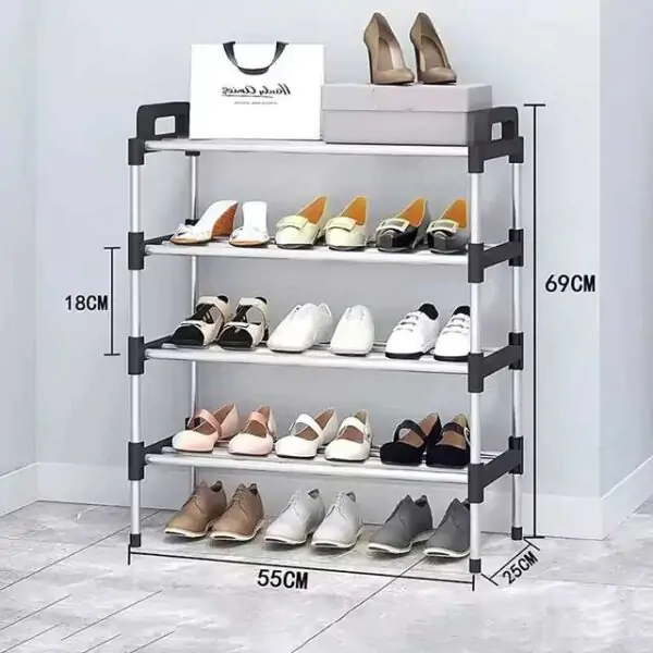 3-7 Tier Simple Shoe Rack – Multi-Layer Dustproof Household Storage Cabinet for Doorstep – Space-Saving Small Shoe Rack Assembly