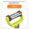 3-in-1 Stainless Steel Peeler – Rotary Potato, Vegetable & Fruit Slicer, Shredder & Cutter
