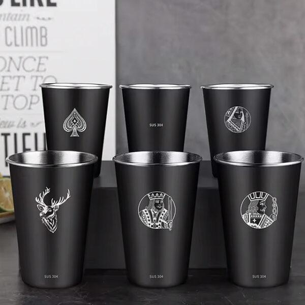 304 Stainless Steel Beer Mug – Single Layer Cold Drink & Coffee Cup – Portable & Durable for Home, Bar, Restaurant & Party Use