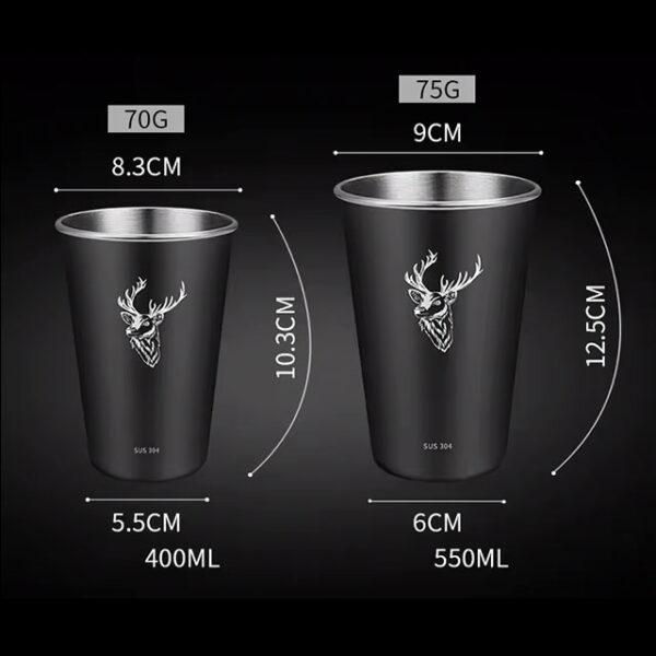 304 Stainless Steel Beer Mug – Single Layer Cold Drink & Coffee Cup – Portable & Durable for Home, Bar, Restaurant & Party Use