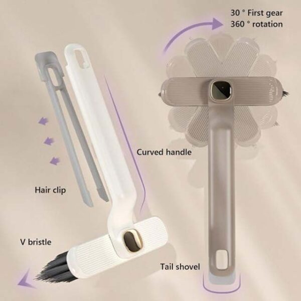 360° Rotating Crevice Cleaning Brush - Hard Bristle Brush for Bathroom, Bathtub, Kitchen, and Hard-to-Reach Corners
