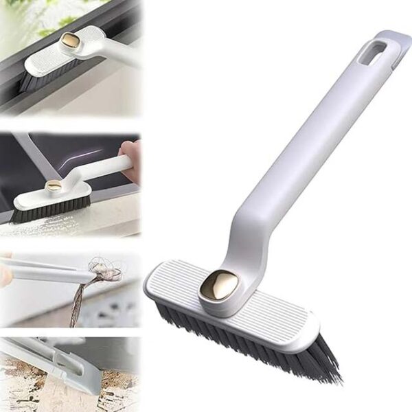 360° Rotating Crevice Cleaning Brush - Hard Bristle Brush for Bathroom, Bathtub, Kitchen, and Hard-to-Reach Corners