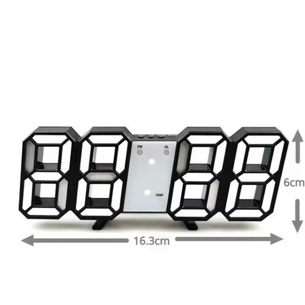 3D LED Digital Alarm Clock – Modern Wall Clock with Time, Date & Temperature Display for Home, Kitchen & Office Decor